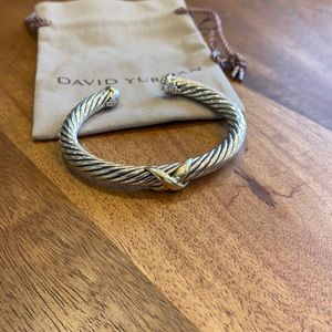 X Station David Yurman cuff bracelet with 14k yellow gold - 7 mm
